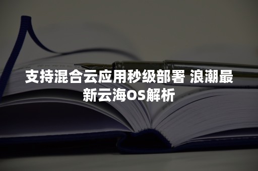 支持混合云应用秒级部署 浪潮最新云海OS解析