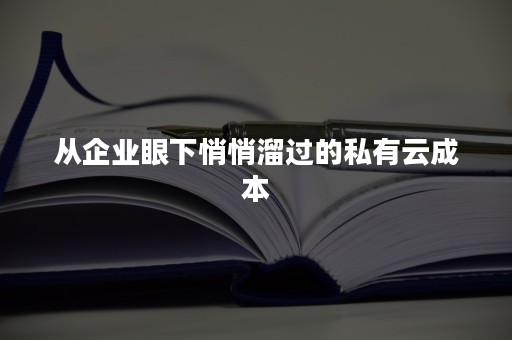 从企业眼下悄悄溜过的私有云成本