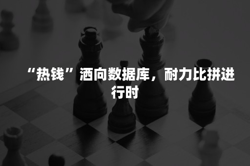 “热钱”洒向数据库，耐力比拼进行时