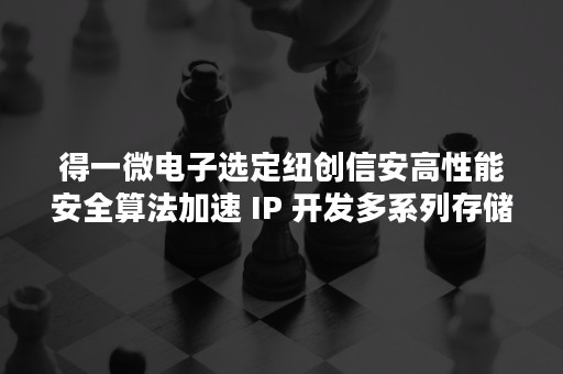 得一微电子选定纽创信安高性能安全算法加速 IP 开发多系列存储 控制芯片