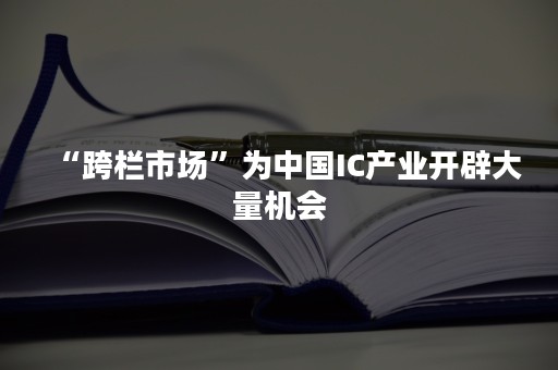 “跨栏市场”为中国IC产业开辟大量机会