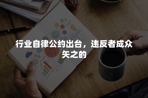 行业自律公约出台，违反者成众矢之的