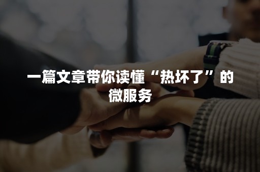 一篇文章带你读懂“热坏了”的微服务