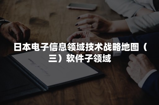 日本电子信息领域技术战略地图（三）软件子领域