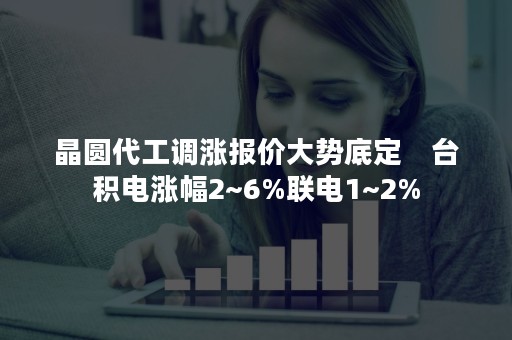 晶圆代工调涨报价大势底定　台积电涨幅2~6%联电1~2%