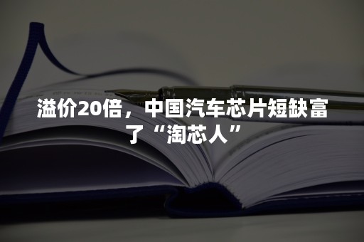 溢价20倍，中国汽车芯片短缺富了“淘芯人”