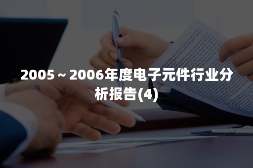 2005～2006年度电子元件行业分析报告(4)