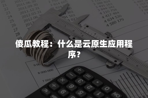 傻瓜教程：什么是云原生应用程序？