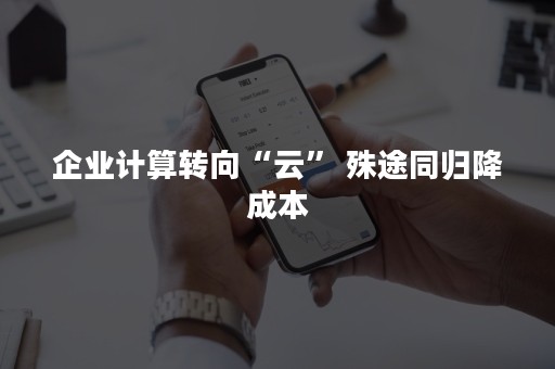 企业计算转向“云” 殊途同归降成本