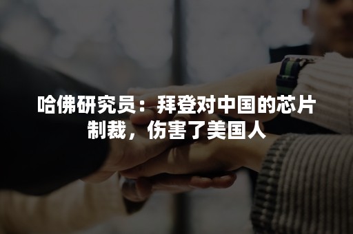 哈佛研究员：拜登对中国的芯片制裁，伤害了美国人