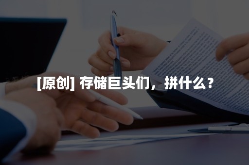 [原创] 存储巨头们，拼什么？