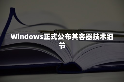 Windows正式公布其容器技术细节