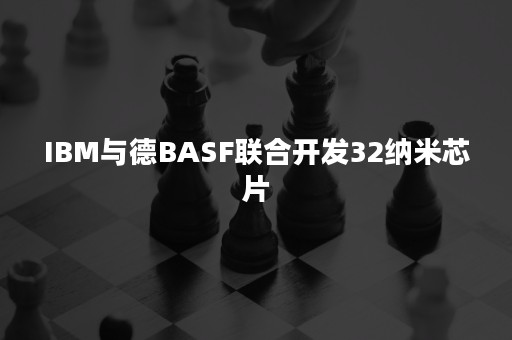IBM与德BASF联合开发32纳米芯片