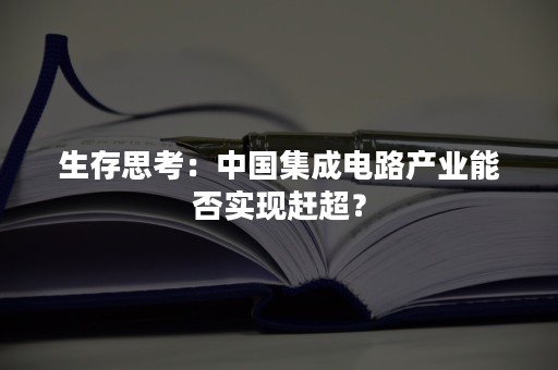 生存思考：中国集成电路产业能否实现赶超？