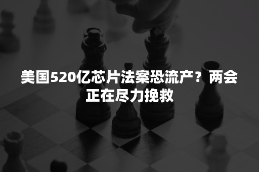 美国520亿芯片法案恐流产？两会正在尽力挽救