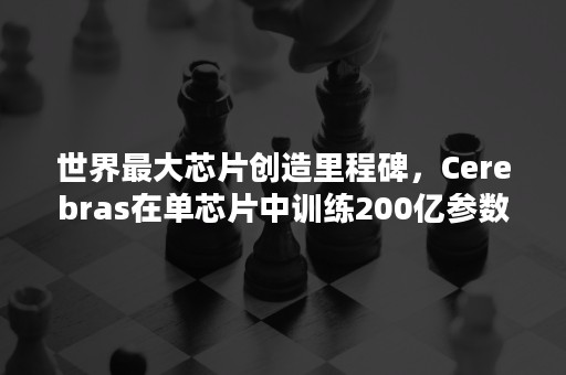 世界最大芯片创造里程碑，Cerebras在单芯片中训练200亿参数AI模型