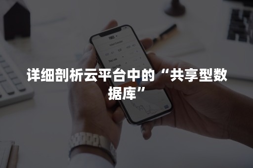 详细剖析云平台中的“共享型数据库”