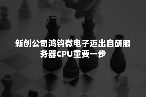 新创公司鸿钧微电子迈出自研服务器CPU重要一步