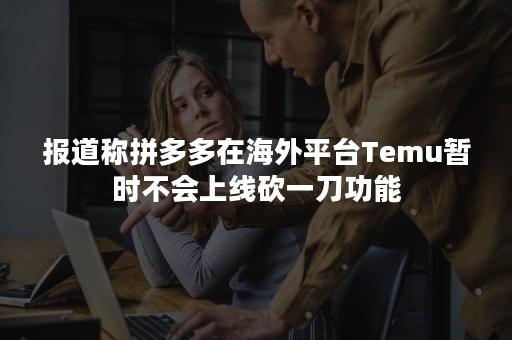 报道称拼多多在海外平台Temu暂时不会上线砍一刀功能