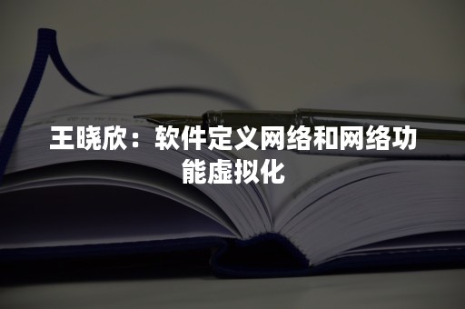 王晓欣：软件定义网络和网络功能虚拟化