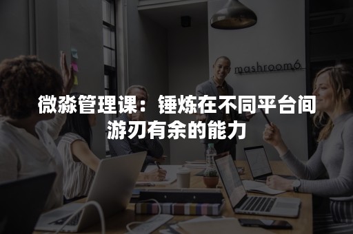 微淼管理课：锤炼在不同平台间游刃有余的能力