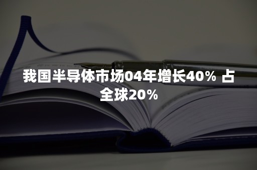 我国半导体市场04年增长40% 占全球20%