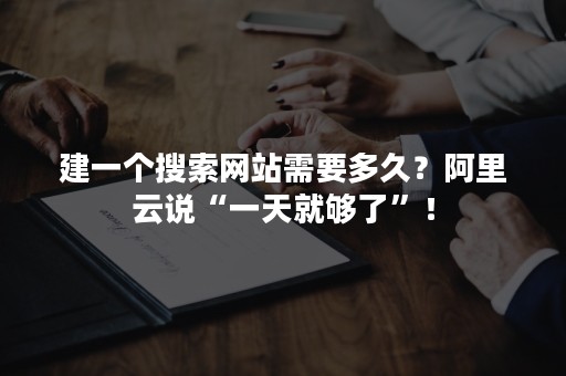 建一个搜索网站需要多久？阿里云说“一天就够了”！