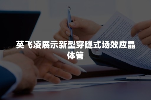 英飞凌展示新型穿隧式场效应晶体管