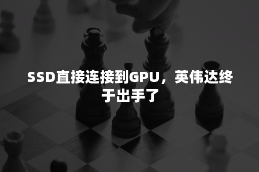 SSD直接连接到GPU，英伟达终于出手了