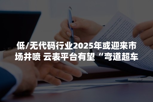 低/无代码行业2025年或迎来市场井喷 云表平台有望“弯道超车”