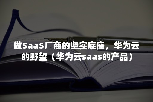 做SaaS厂商的坚实底座，华为云的野望（华为云saas的产品）