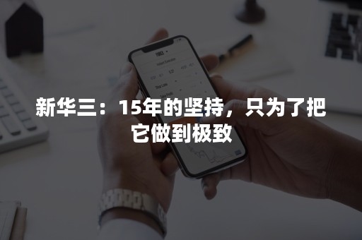 新华三：15年的坚持，只为了把它做到极致