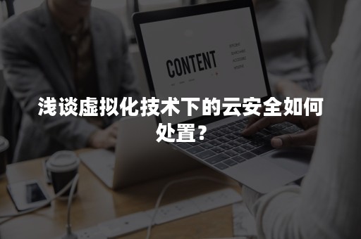 浅谈虚拟化技术下的云安全如何处置？