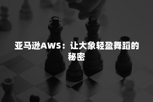 亚马逊AWS：让大象轻盈舞蹈的秘密