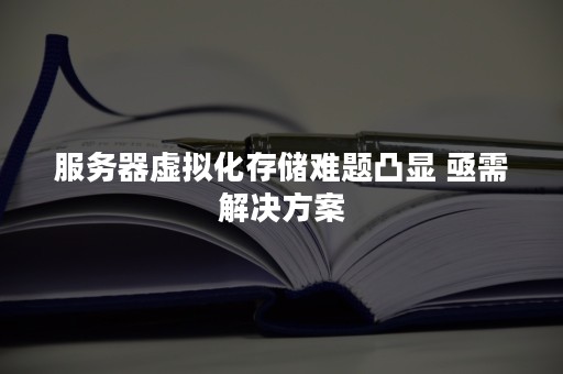 服务器虚拟化存储难题凸显 亟需解决方案