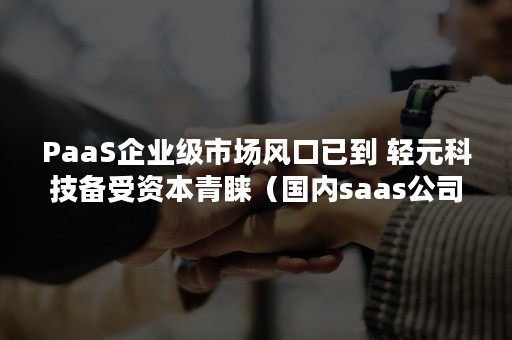 PaaS企业级市场风口已到 轻元科技备受资本青睐（国内saas公司）