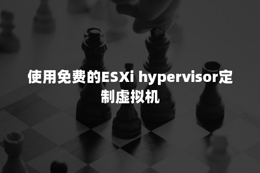 使用免费的ESXi hypervisor定制虚拟机