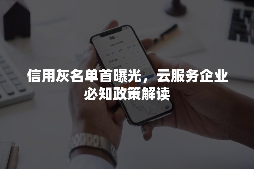 信用灰名单首曝光，云服务企业必知政策解读