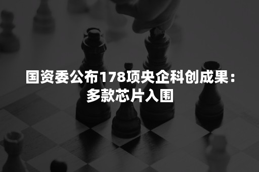 国资委公布178项央企科创成果：多款芯片入围