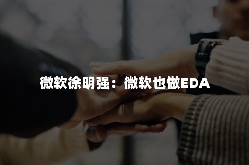 微软徐明强：微软也做EDA