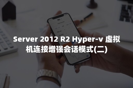 Server 2012 R2 Hyper-v 虚拟机连接增强会话模式(二)