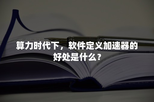 算力时代下，软件定义加速器的好处是什么？