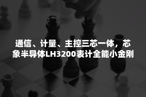 通信、计量、主控三芯一体，芯象半导体LH3200表计全能小金刚