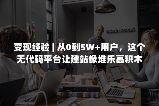 变现经验 | 从0到5W+用户，这个无代码平台让建站像堆乐高积木一样简单