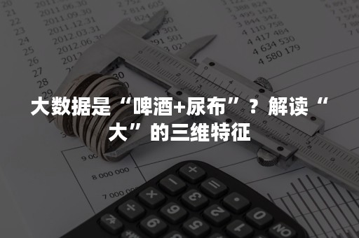 大数据是“啤酒+尿布”？解读“大”的三维特征