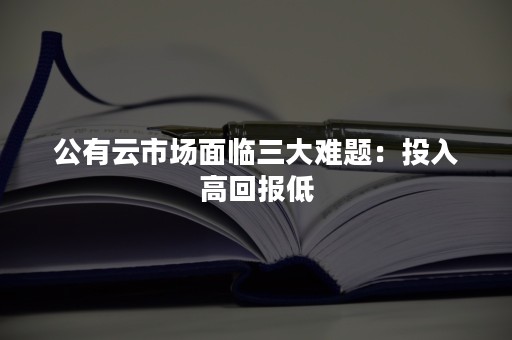 公有云市场面临三大难题：投入高回报低