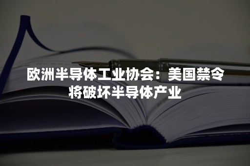 欧洲半导体工业协会：美国禁令将破坏半导体产业