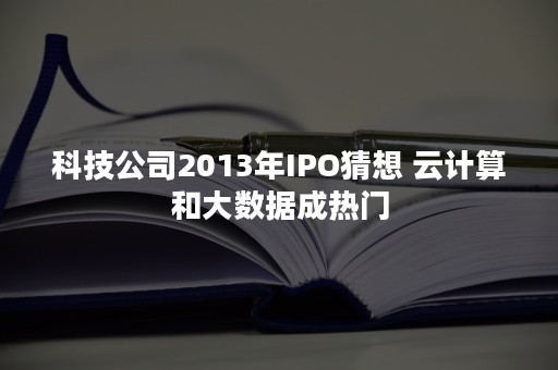 科技公司2013年IPO猜想 云计算和大数据成热门