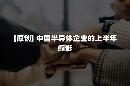 [原创] 中国半导体企业的上半年缩影