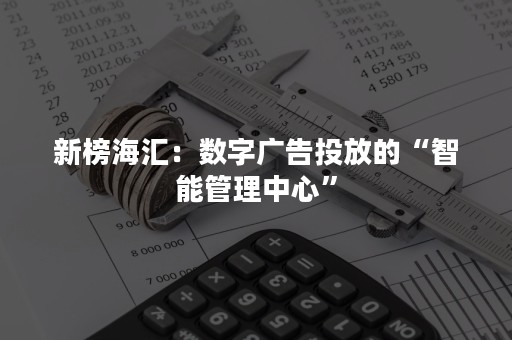 新榜海汇：数字广告投放的“智能管理中心”